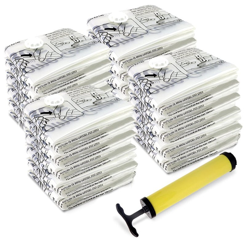 Home-Complete 20 Vacuum Sealer Bags â€“ Compression Bags for Travel, Clothes, and Blanket Storage â€“ Airtight Space Saver Pouches in 4 Sizes and Pump by Home-Complete - Image 3